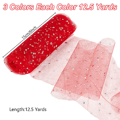 3 Colors Glitter Sequin Deco Mesh Ribbons OCOR-PH0004-60-1