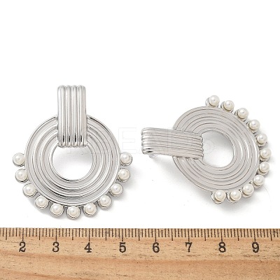 304 Stainless Steel ABS Imitation Pearl Stud Earrings EJEW-M069-02P-1