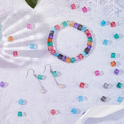 210Pcs 7 Colors Transparent Crackle Glass Beads EGLA-HS0001-04-1