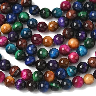 Natural Tiger Eye Beads Strands G-G101-8mm-6-1