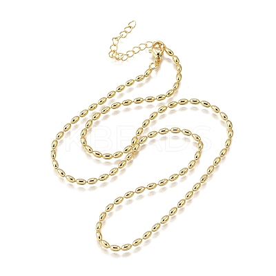 2.5MM Brass Oval Link Chain Necklaces NJEW-M108-20G-1