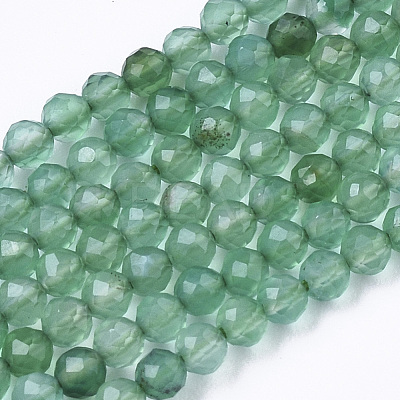Natural Dyed & Heated Green Agate 1Beads Strands G-R462-017-1