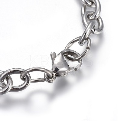 Tarnish Resistant 304 Stainless Steel Charm Bracelets BJEW-L637-20-P-1