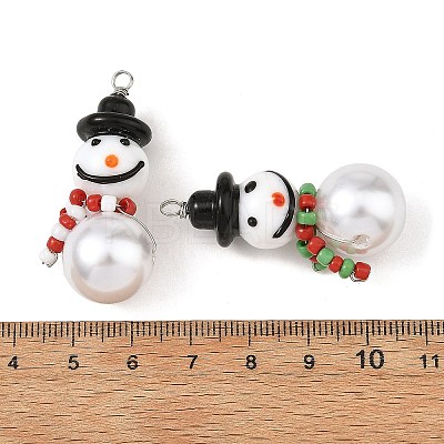 Christmas Handmade Lampwork Pendants PALLOY-JF06024-1