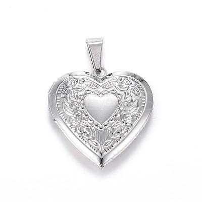 Tarnish Resistant 316 Stainless Steel Locket Pendants STAS-N0016-03P-1
