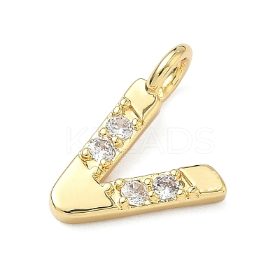 Brass Micro Pave Clear Cubic Zirconia Pendants KK-I476-01G-V-1