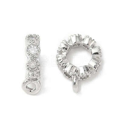 Brass Micro Pave Clear Cubic Zirconia Tube Bails KK-A254-02B-P-1