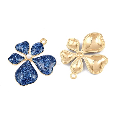 304 Stainless Steel Enamel & Glitter Powder & ABS Plastic Pearl Pendants STAS-G398-23G-01-1