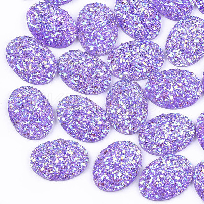 Electroplate Druzy Resin Cabochons CRES-T012-08D-1