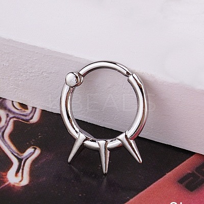 316L Stainless Steel Micro Pave Cubic Zirconia Hoop Nose Rings WG5D603-22-1