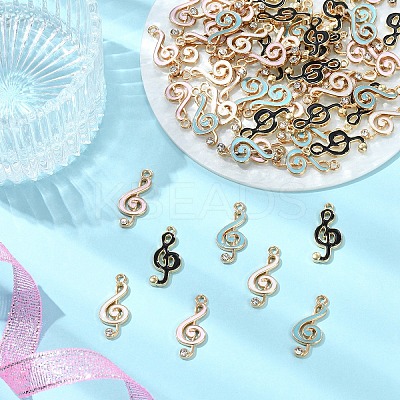 60Pcs 4 Colors Alloy Enamel Pendants ENAM-YW0005-58-1