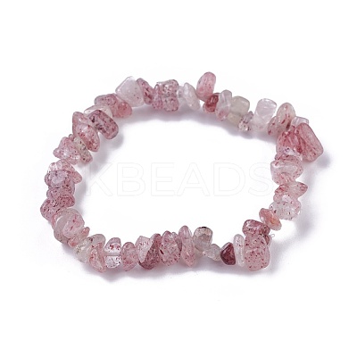 Natural Strawberry Quartz Beads Stretch Bracelets BJEW-JB04152-08-1