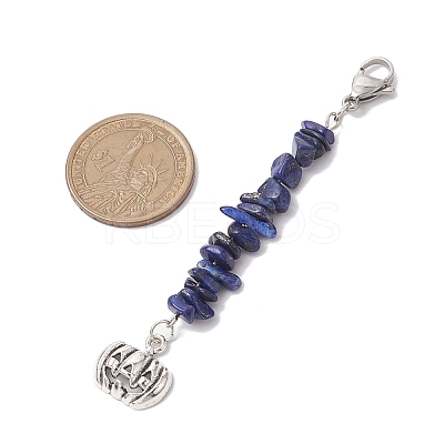 Halloween Pumpkin Alloy Pendant Decorations HJEW-JM02073-03-1