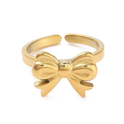 304 Stainless Steel Open Cuff Rings for Women RJEW-Z044-01G-06-1