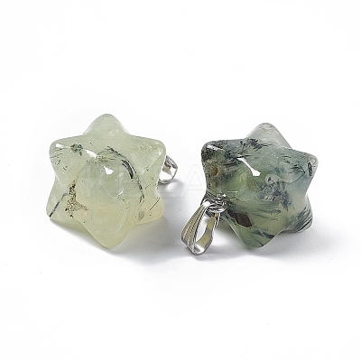 Natural Prehnite Pendants G-C002-02D-1