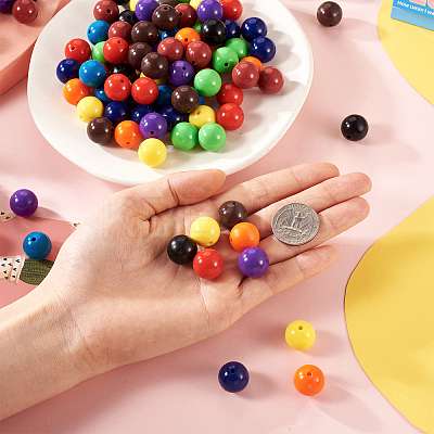 100Pcs 10 Colors Food Grade Eco-Friendly Silicone Focal Beads SIL-TA0001-27-1