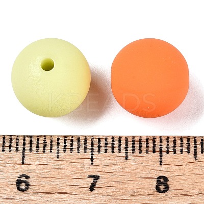 Rubberized Style Imitated Silicone Acrylic Beads MACR-T048-01B-07-1