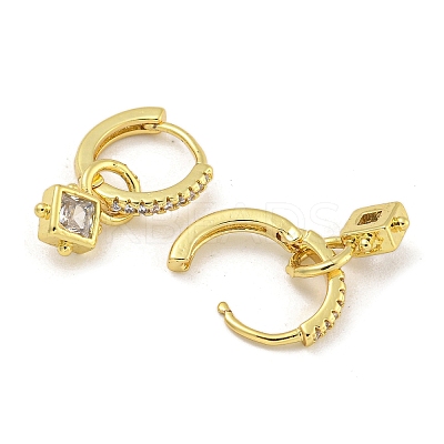 Rack Plating Brass Pave Clear Cubic Zirconia Hoop Earrings for Women EJEW-G410-47G-1