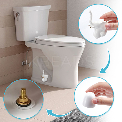 Round Plastic Push-On Toilet Bowl Bolt Caps Covers with Extra Washers and Ceramics Display Decorations AJEW-NB0008-28-1