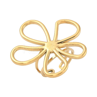 304 Stainless Steel Open Cuff Rings for Women LS-RJEW-U060-04A-G-1