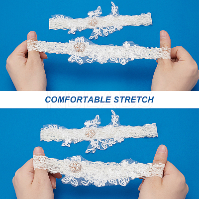 Lace Elastic Bridal Garters OCOR-WH0020-08-1