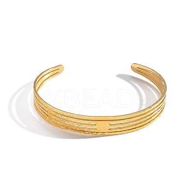 Vintage Hammered 304 Stainless Steel Multi-strand Cuff Bangles for Women AJ6872-1