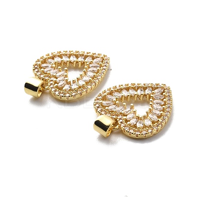 Brass Clear Cubic Zirconia Pendants KK-G446-09G-1