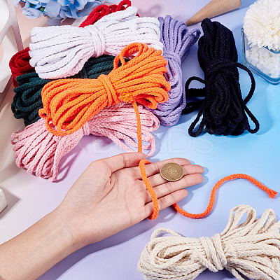 8 Skeins 8 Colors Braided Cotton String Threads for Crafts Knitting Making OCOR-TA0003-56-1