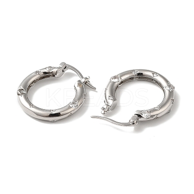 Cubic Zirconia Hoop Earrings EJEW-Z019-23D-P-1