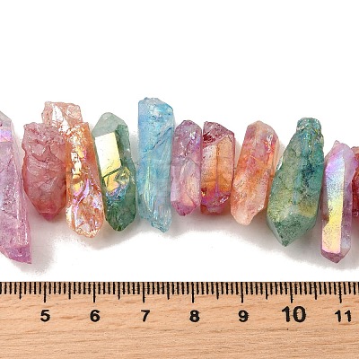 Electroplated Natural Quartz Crystal Beads Strands G-G791-15-02-1