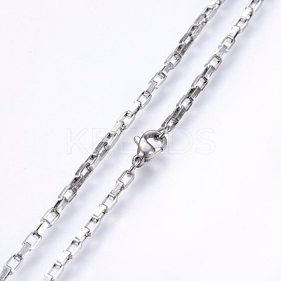 Non-Tarnish 304 Stainless Steel Box Chain Necklaces LS-NJEW-F226-07P-02-1