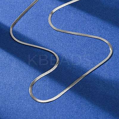 2MM 304 Stainless Steel Flat Snake Chain Necklaces NJEW-T016-20P-1