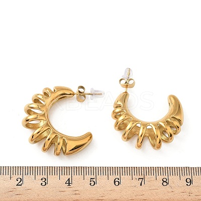 C-Shaped 304 Stainless Steel Stud Earrings for Women EJEW-G444-01G-1