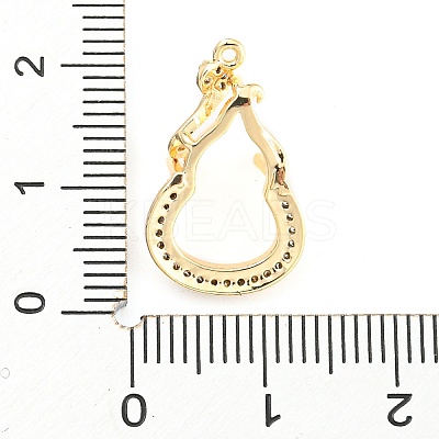 Brass Micro Pave Clear Cubic Zirconia Pendant Cabochon Settings KK-Q794-02B-G-1