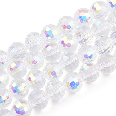 Transparent Electroplate Glass Beads Strands EGLA-TAC0006-05D-1
