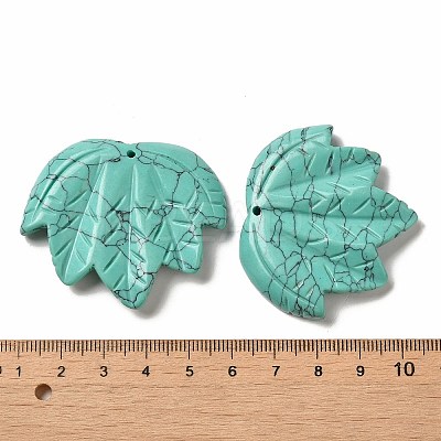 Synthetic Blue Turquoise Carved Pendants G-K353-01E-1