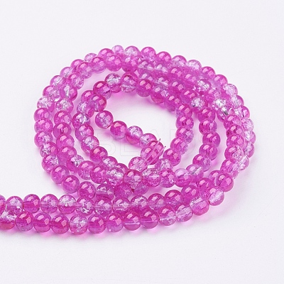 Crackle Glass Beads Strands X-CCG-Q002-6mm-09-1