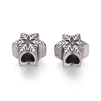 304 Stainless Steel European Style Large Hole Beads STAS-T072-142P-1