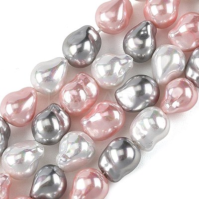 Electroplated Glass Beads Strands GLAA-Z013-01A-05-1