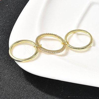 Brass Micro Pave Cubic Zirconia Finger Rings RJEW-P166-01B-G-1