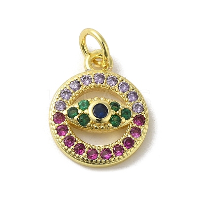 Brass Micro Pave Cubic Zirconia Charms KK-M283-15F-02-1