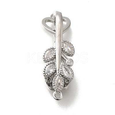Brass Micro Pave Clear Cubic Zirconia Fold Over Clasps KK-H480-22P-1