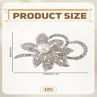 1Pc Flower Zinc Alloy Rhinestone Brooches JEWB-LP0004-13-1