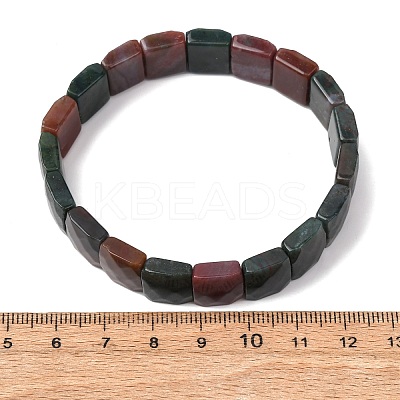 Natural Indian Agate Beaded Stretch Bracelets for Unisex G-K303-02B-1