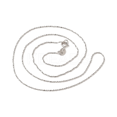 Anti-Tarnish Trendy Unisex Rhodium Plated 925 Sterling Silver Chain Necklaces STER-M034-B-19-1