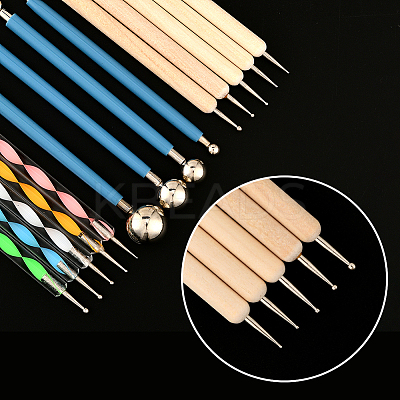 14Pcs 3 Styles Plastic & Wood Double Heads Modeling Clay Sculpting Tools Set TOOL-SP0003-22-1