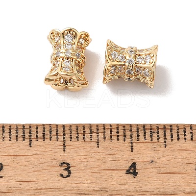 Brass Micro Pave Clear Cubic Zirconia Beads KK-G503-21G-1