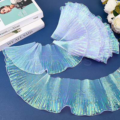 10 Yards Lucency Polyester Pleated Lace Trim OCOR-GF0004-74G-1