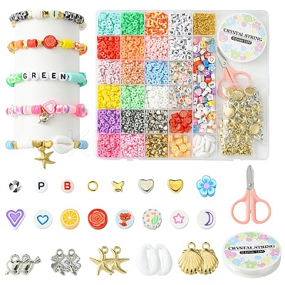 DIY Polymer Clay & Acrylic Beads Bracelets Making Kits DIY-YW0009-58-1