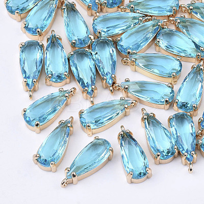 Transparent Glass Pendants GLAA-T007-22B-1